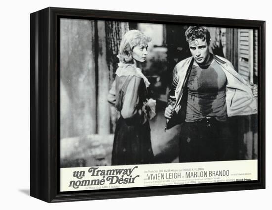 A Streetcar Named Desire, French Movie Poster, 1951-null-Framed Stretched Canvas