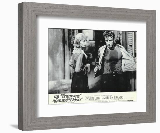 A Streetcar Named Desire, French Movie Poster, 1951-null-Framed Premium Giclee Print