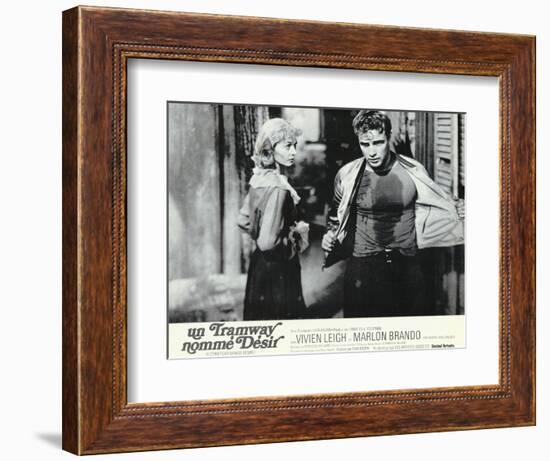 A Streetcar Named Desire, French Movie Poster, 1951-null-Framed Premium Giclee Print