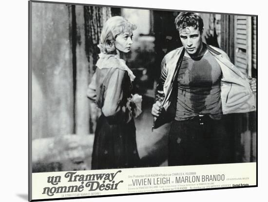 A Streetcar Named Desire, French Movie Poster, 1951-null-Mounted Art Print