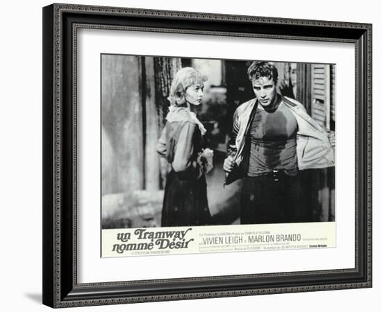 A Streetcar Named Desire, French Movie Poster, 1951-null-Framed Art Print