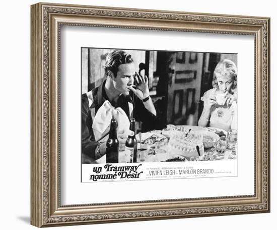 A Streetcar Named Desire, French Movie Poster, 1951-null-Framed Premium Giclee Print