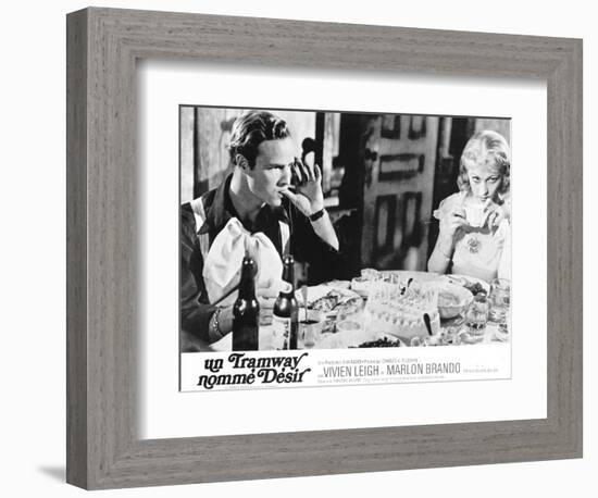 A Streetcar Named Desire, French Movie Poster, 1951-null-Framed Premium Giclee Print