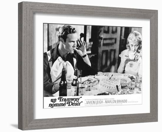 A Streetcar Named Desire, French Movie Poster, 1951-null-Framed Art Print