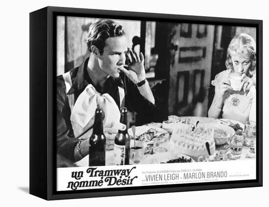 A Streetcar Named Desire, French Movie Poster, 1951-null-Framed Stretched Canvas