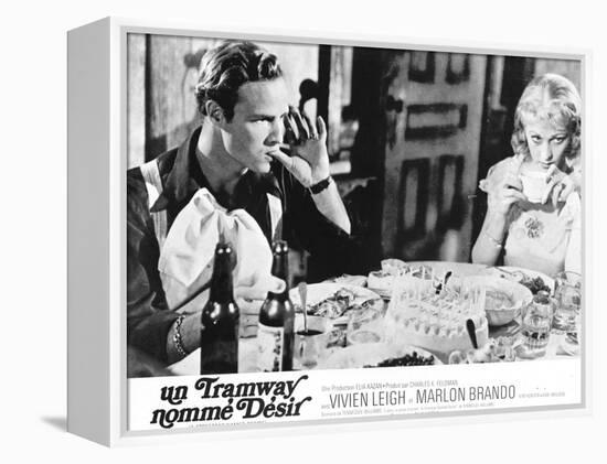 A Streetcar Named Desire, French Movie Poster, 1951-null-Framed Stretched Canvas