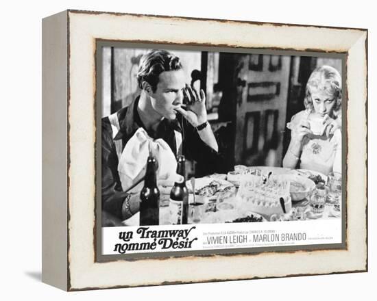 A Streetcar Named Desire, French Movie Poster, 1951-null-Framed Stretched Canvas