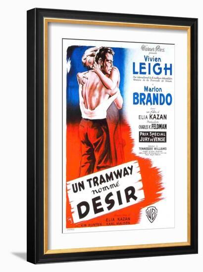 A Streetcar Named Desire, French Movie Poster, 1951-null-Framed Art Print