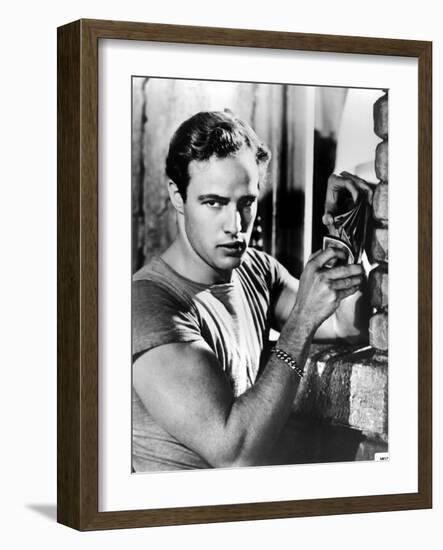 A Streetcar Named Desire, Marlon Brando, 1951, Playing Cards-null-Framed Premium Photographic Print