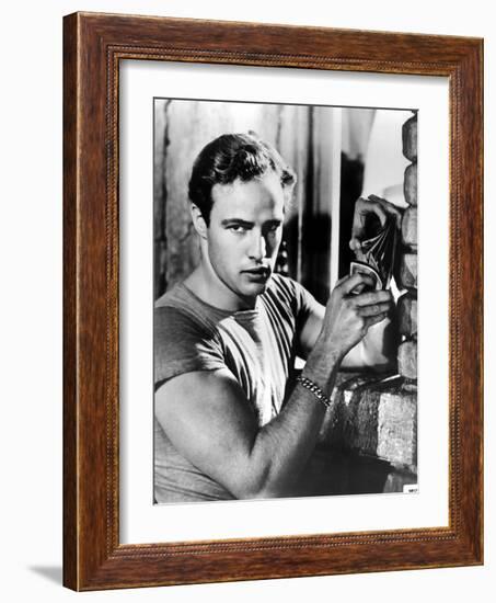 A Streetcar Named Desire, Marlon Brando, 1951, Playing Cards-null-Framed Premium Photographic Print