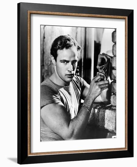 A Streetcar Named Desire, Marlon Brando, 1951, Playing Cards-null-Framed Premium Photographic Print