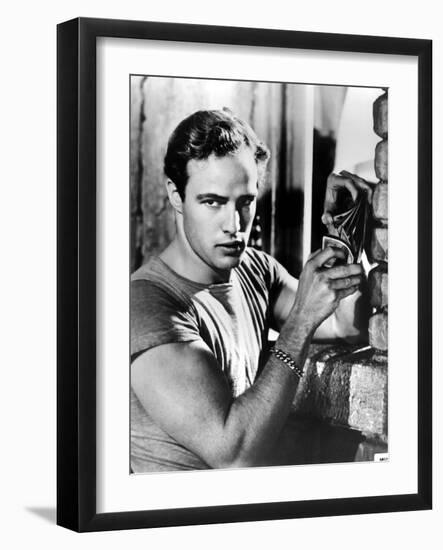 A Streetcar Named Desire, Marlon Brando, 1951, Playing Cards-null-Framed Premium Photographic Print