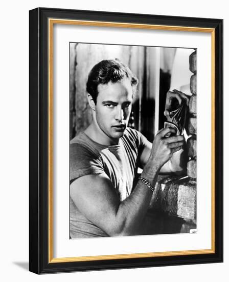 A Streetcar Named Desire, Marlon Brando, 1951, Playing Cards-null-Framed Premium Photographic Print