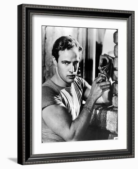 A Streetcar Named Desire, Marlon Brando, 1951, Playing Cards-null-Framed Photo