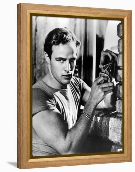 A Streetcar Named Desire, Marlon Brando, 1951, Playing Cards-null-Framed Stretched Canvas