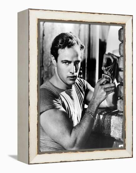 A Streetcar Named Desire, Marlon Brando, 1951, Playing Cards-null-Framed Stretched Canvas