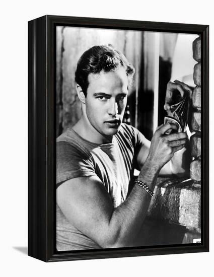 A Streetcar Named Desire, Marlon Brando, 1951, Playing Cards-null-Framed Stretched Canvas