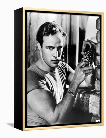 A Streetcar Named Desire, Marlon Brando, 1951, Playing Cards-null-Framed Stretched Canvas