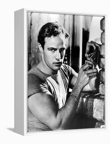 A Streetcar Named Desire, Marlon Brando, 1951, Playing Cards-null-Framed Stretched Canvas