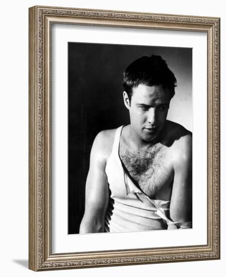 A Streetcar Named Desire, Marlon Brando, 1951-null-Framed Photo