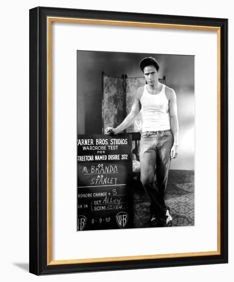 A Streetcar Named Desire, Marlon Brando, 1951.-null-Framed Photo