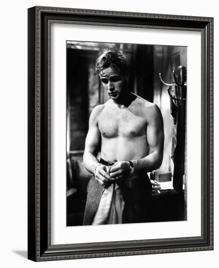 A Streetcar Named Desire, Marlon Brando, 1951-null-Framed Photo