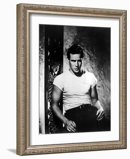 A Streetcar Named Desire, Marlon Brando, 1951-null-Framed Photo