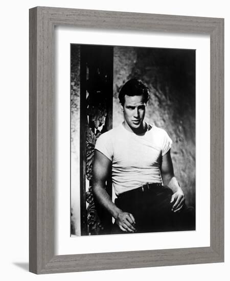 A Streetcar Named Desire, Marlon Brando, 1951-null-Framed Photo