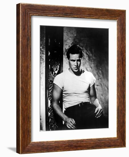 A Streetcar Named Desire, Marlon Brando, 1951-null-Framed Photo