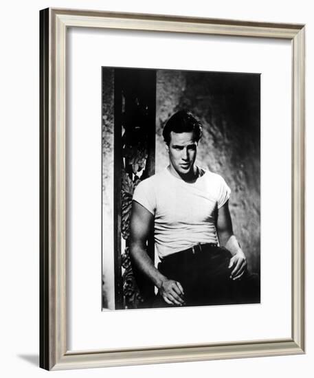 A Streetcar Named Desire, Marlon Brando, 1951-null-Framed Photo