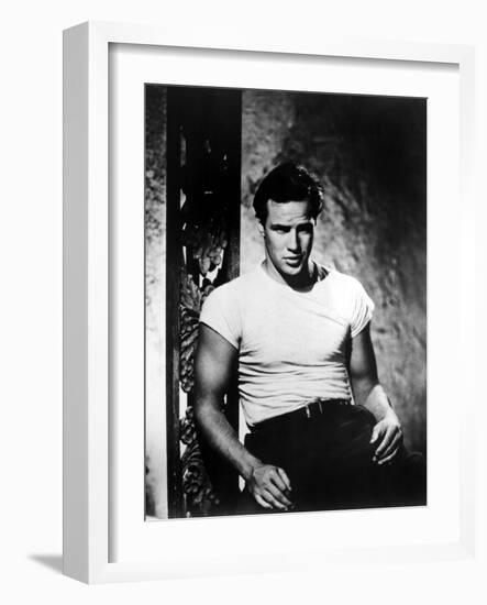 A Streetcar Named Desire, Marlon Brando, 1951-null-Framed Photo