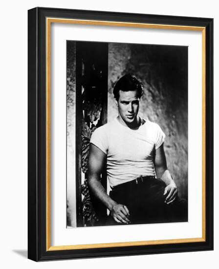 A Streetcar Named Desire, Marlon Brando, 1951-null-Framed Photo