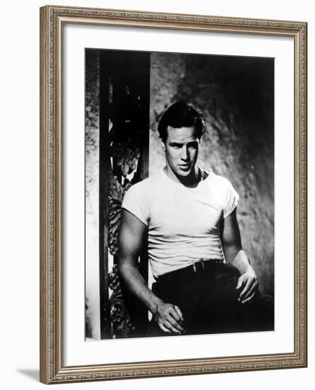 A Streetcar Named Desire, Marlon Brando, 1951-null-Framed Photo