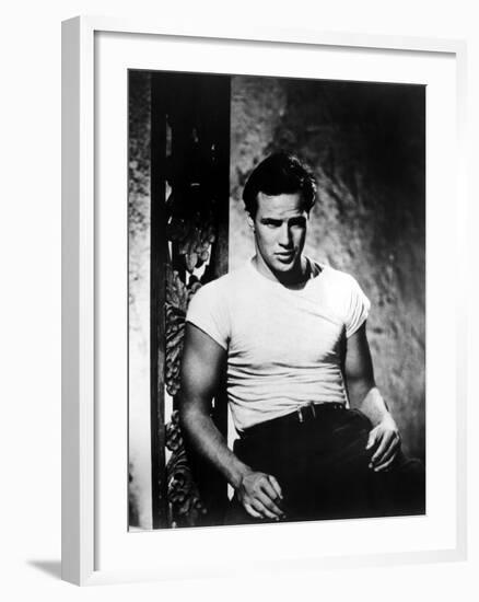 A Streetcar Named Desire, Marlon Brando, 1951-null-Framed Photo