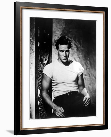 A Streetcar Named Desire, Marlon Brando, 1951-null-Framed Photo