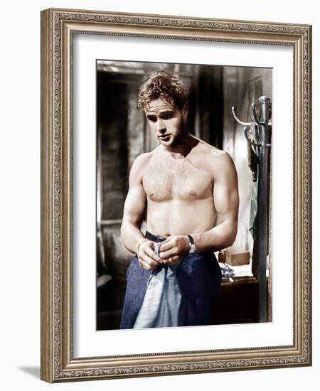 A Streetcar Named Desire, Marlon Brando, 1951-null-Framed Photo