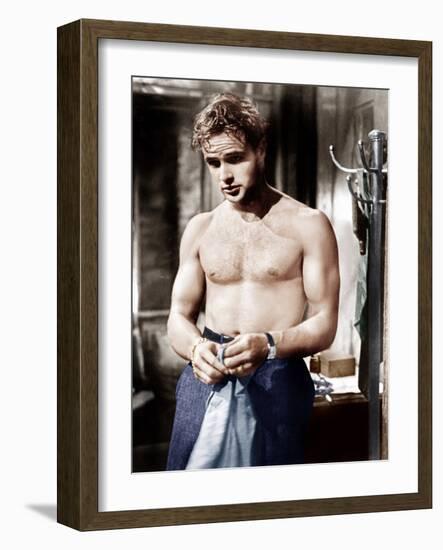 A Streetcar Named Desire, Marlon Brando, 1951-null-Framed Photo