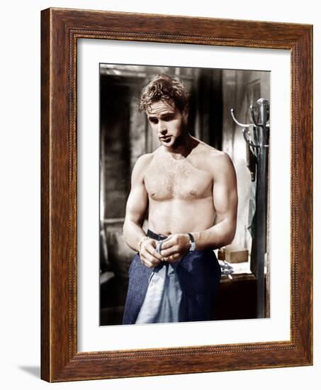 A Streetcar Named Desire, Marlon Brando, 1951-null-Framed Photo