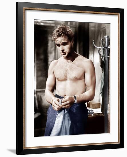 A Streetcar Named Desire, Marlon Brando, 1951-null-Framed Photo