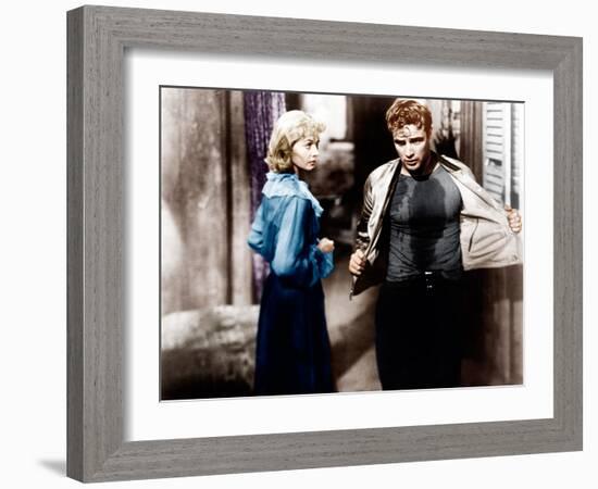 A Streetcar Named Desire, Vivien Leigh, Marlon Brando, 1951-null-Framed Photo