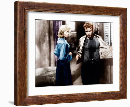 A Streetcar Named Desire, Vivien Leigh, Marlon Brando, 1951-null-Framed Photo