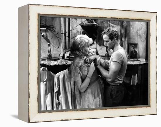 A Streetcar Named Desire, Vivien Leigh, Marlon Brando, 1951-null-Framed Stretched Canvas