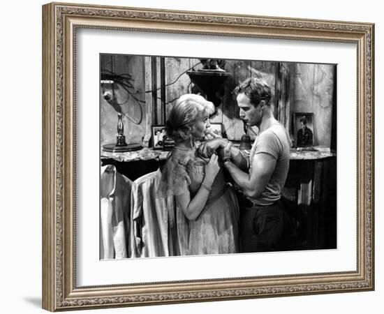 A Streetcar Named Desire, Vivien Leigh, Marlon Brando, 1951-null-Framed Photo