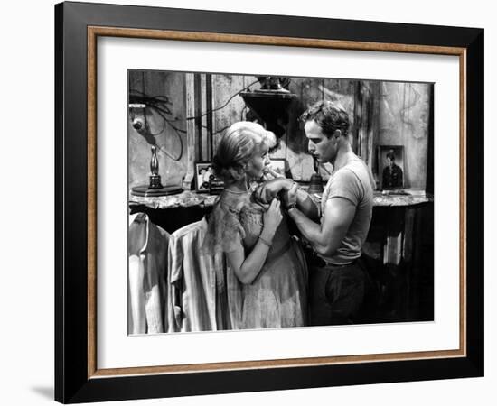 A Streetcar Named Desire, Vivien Leigh, Marlon Brando, 1951-null-Framed Photo