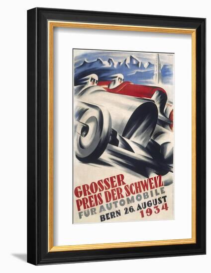 A Striking Poster for the Grand Prix of Switzerland Held at Bern-null-Framed Photographic Print