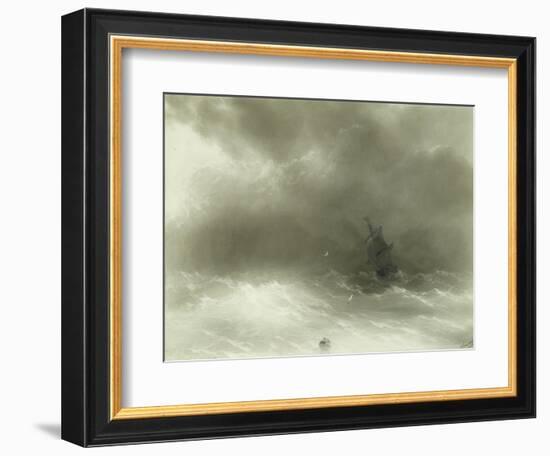 A Strong Wind, 1856 (Pencil & Gouache on Paper)-Ivan Konstantinovich Aivazovsky-Framed Giclee Print