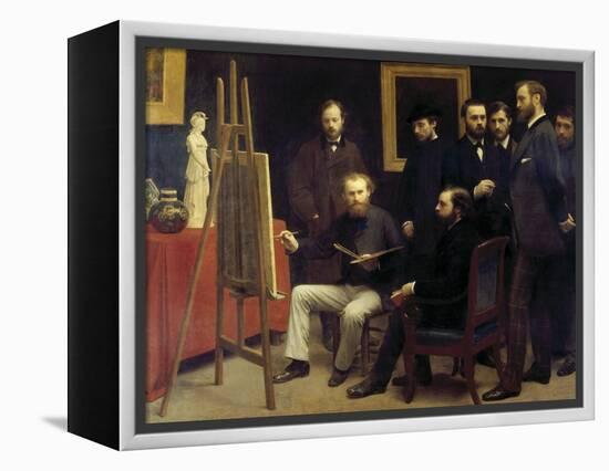 A Studio at Batignolles (Homage to Manet)-Henri Fantin-Latour-Framed Premier Image Canvas