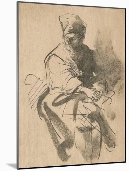 A Study, 17th Century-Rembrandt van Rijn-Mounted Giclee Print