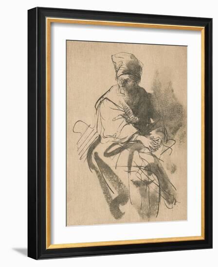 A Study, 17th Century-Rembrandt van Rijn-Framed Giclee Print