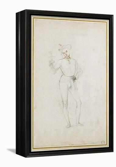 A Study for a Figure in an Adoration of the Magi (Black Chalk with Pen and Brown Ink on White Paper-Pietro Perugino-Framed Premier Image Canvas